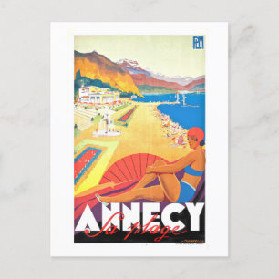 Vintage Travel Poster voor Annecy, Frankrijk, Briefkaart