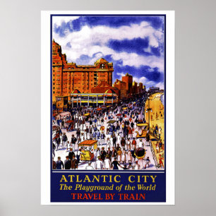 Vintage Travel Poster voor Atlantic City Print