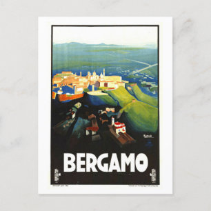 Vintage Travel Poster voor Bergamo in Italië Briefkaart