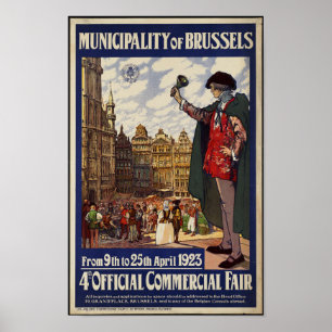 Vintage Travel Poster voor Brussel