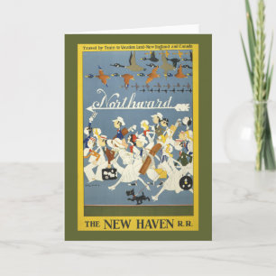 Vintage Travel Poster voor de New Haven R.R. Kaart