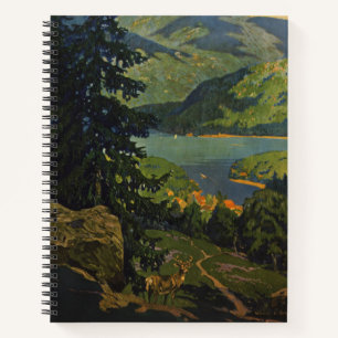 Vintage Travel Poster voor het Adirondackgebergte Notitieboek