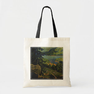 Vintage Travel Poster voor het Adirondackgebergte Tote Bag