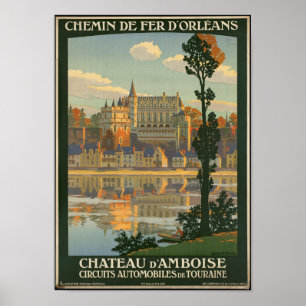 Vintage Travel Poster voor het Chateau d'Amboise