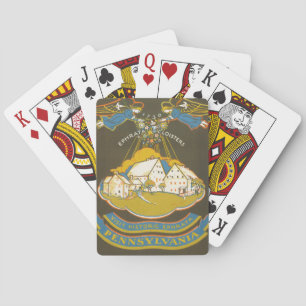 Vintage Travel Poster voor het Ephrata klooster Pokerkaarten
