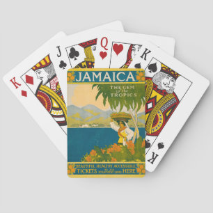 Vintage Travel Poster voor Jamaica Pokerkaarten