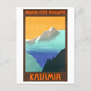 Vintage Travel Poster voor Kashmir in Nederland Briefkaart