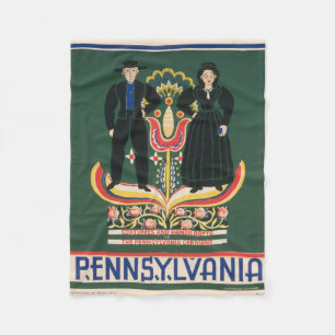 Vintage Travel Poster voor Lancaster County, PA Fleece Deken