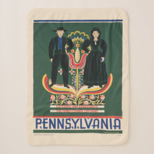 Vintage Travel Poster voor Lancaster County, PA Sherpa Deken
