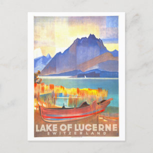 Vintage Travel Poster voor Luzern, Zwitserland, Briefkaart
