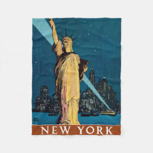 Vintage Travel Poster voor New York Fleece Deken