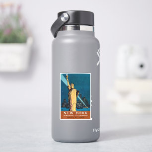 Vintage Travel Poster voor New York Sticker