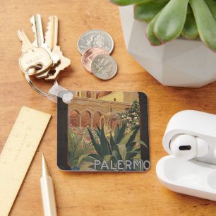Vintage Travel Poster voor Palermo, Italië. Sleutelhanger
