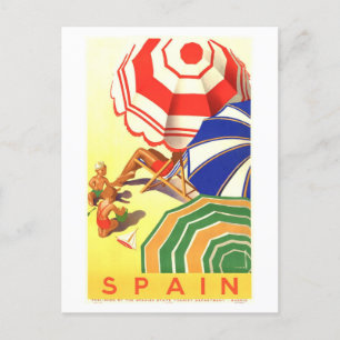 Vintage Travel Poster voor Spanje Briefkaart