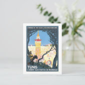 Vintage Travel Poster voor Tunis, Tunesië, Briefkaart (Staand voorkant)