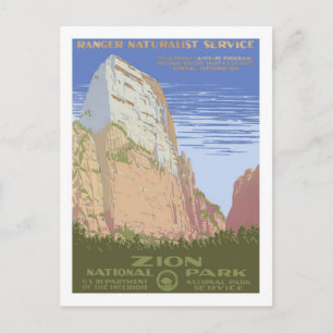 Vintage Travel Poster, Zion Briefkaart