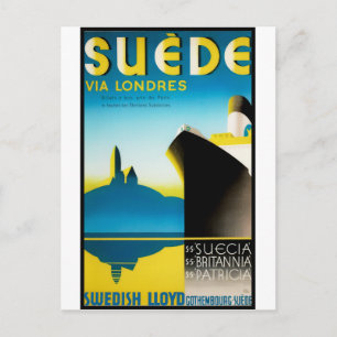 Vintage Travel Posters: Suede via Londres Briefkaart
