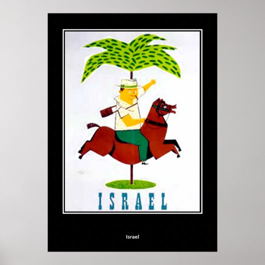 vintage Travel Print Poster Israël (Devant)
