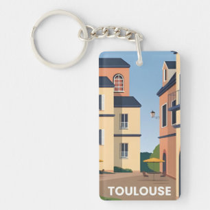 Vintage Travel Retro Souvenir Toulouse Frankrijk Sleutelhanger