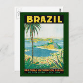 Vintage Travel Rio de Janeiro Briefkaart (Voorkant / Achterkant)