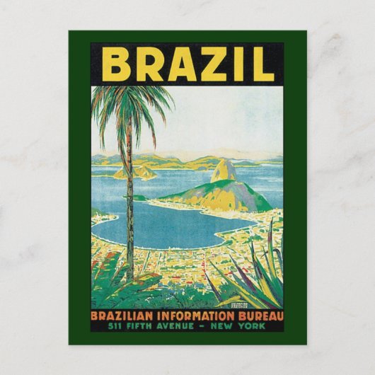 Vintage Travel Rio de Janeiro Briefkaart (Voorkant)