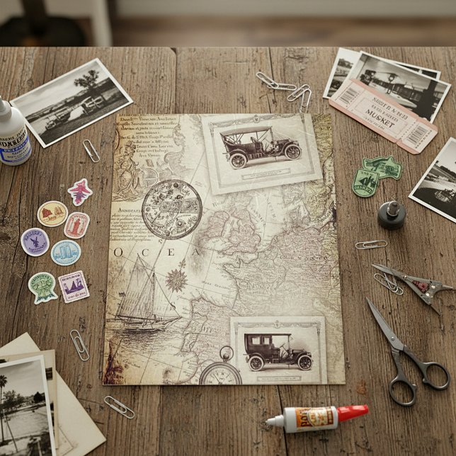 Vintage travel scrapbook papier (Creator heeft geüpload)