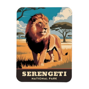 Vintage Travel Serengeti Nationaal Park Tanzania Magneet