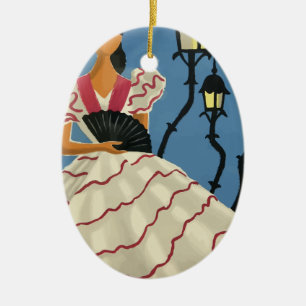 Vintage Travel Spanje Keramisch Ornament