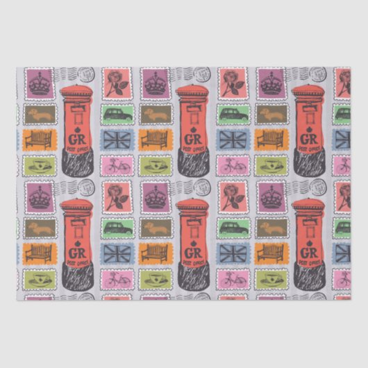 Vintage Travel-/Stampapier Tissuepapier (Voorkant)