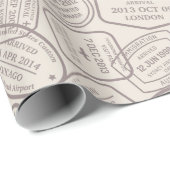 Vintage Travel/Stamps Cadeaupapier (Rol Hoek)