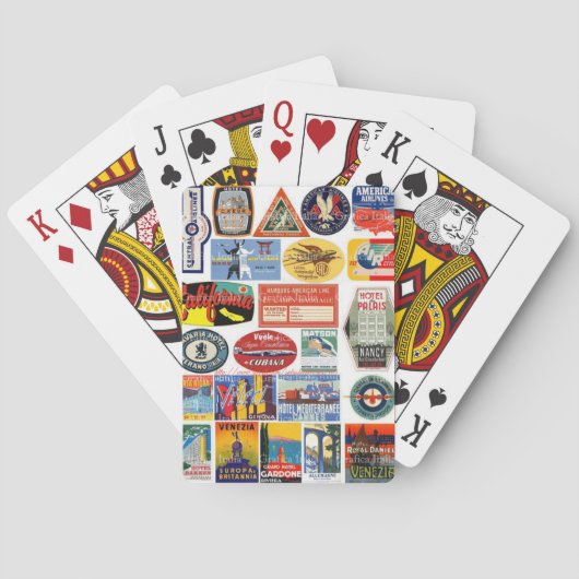 "Vintage Travel Stickers" Pokerkaarten (Achterkant)