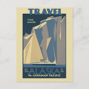 Vintage Travel Taku Glacier, Alaska Briefkaart