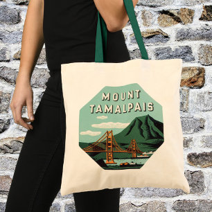 Vintage Travel, Tamalpais Mountain of Mount Tam Tote Bag