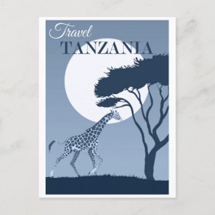 Vintage Travel Tanzania Afrikaanse Giraffe Briefkaart