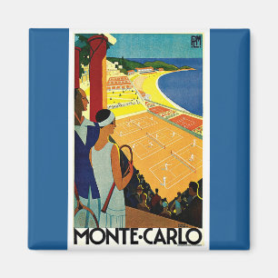 Vintage Travel, Tennis, Sport, Monte Carlo Monaco Magneet