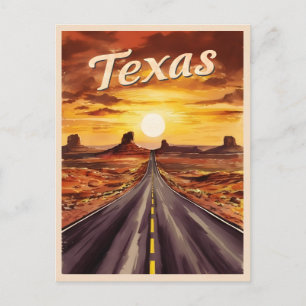 Vintage Travel Texas Landschap Retro Schilderachti Briefkaart