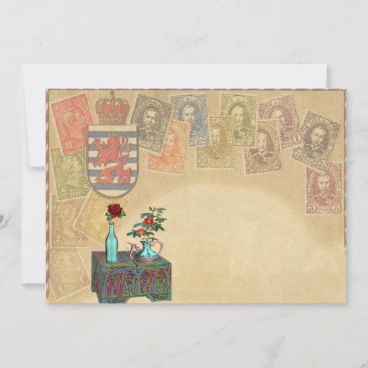 Vintage Travel Thmed Invites Kaart (Voorkant)