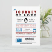 Vintage Travel Thmed Wedding Kaart (Staand voorkant)