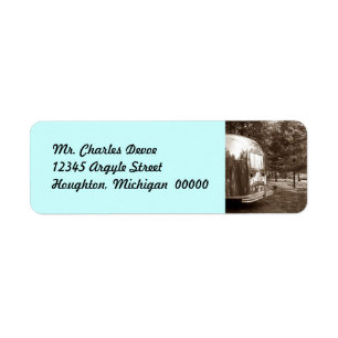 Vintage Travel Trailer foto Return Label