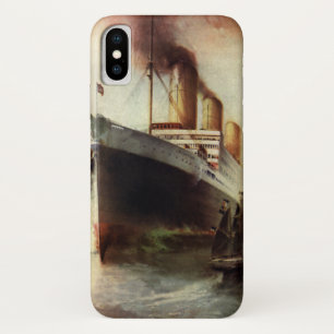 Vintage Travel Transportation Cruise Ship at Zee iPhone X Hoesje