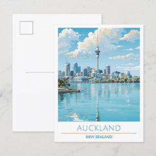 Vintage Travel uit Nieuw-Zeeland Briefkaart