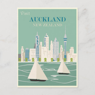 Vintage Travel uit Nieuw-Zeeland Briefkaart