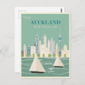 Vintage Travel uit Nieuw-Zeeland Briefkaart (Voorkant / Achterkant)