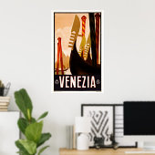 Vintage Travel Venezia Italië Poster (Thuiskantoor)
