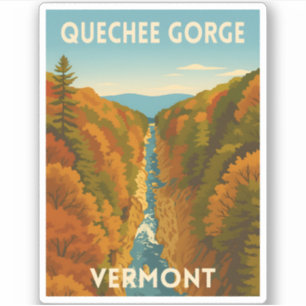Vintage Travel Vermont Quechee Gorge Landschap  Sticker