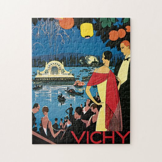 Vintage Travel Vichy Frankrijk Legpuzzel (Verticaal)