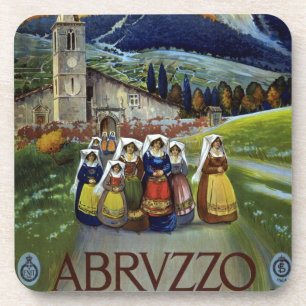 Vintage Travel, Vrouwen in de Abruzzen, Italië Drankjes Onderzetter