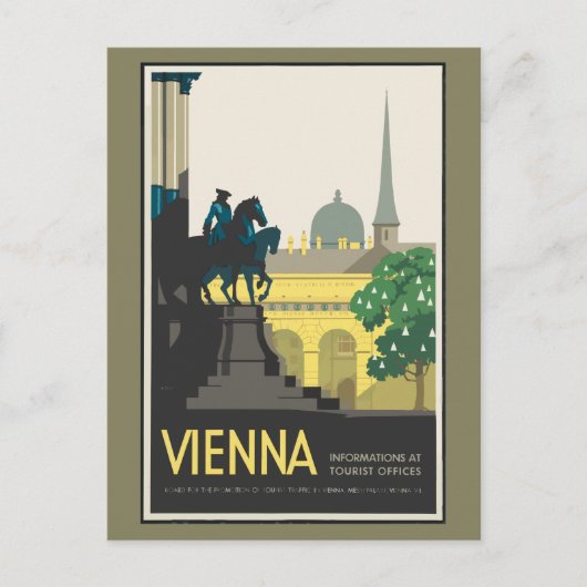 Vintage Travel Wenen Briefkaart (Voorkant)