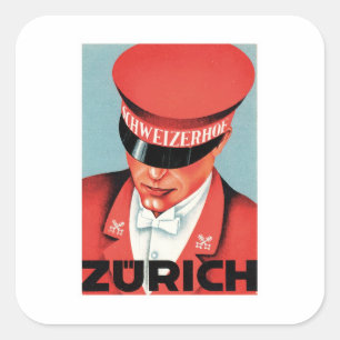Vintage Travel Zurich Zwitserland Label Art