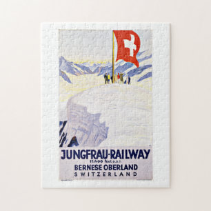 Vintage Travel Zwitserland door Jungfrau Railway Legpuzzel